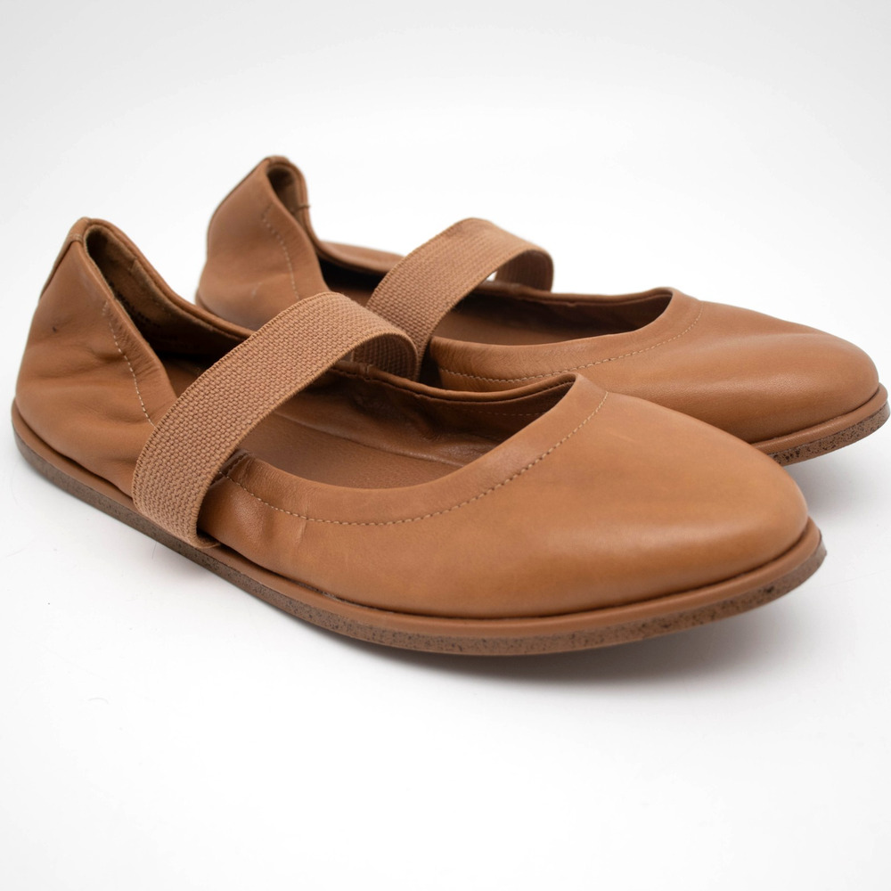 Lucky Brand Walnen Womens SIZE 7.5 Mary Jane Ballet Flats Brown Leather